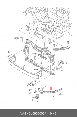 AUDI Q3 (2012>) ПРАВОЙ 8U0 805 608 A VAG