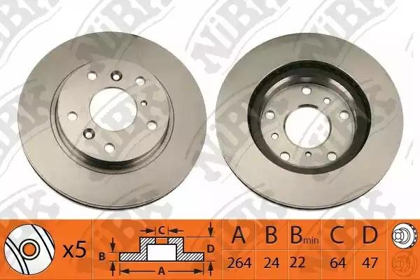 Диск тормозной CHERY Tiggo (05-14) передний (1шт.) NIBK RN1347 NIBK