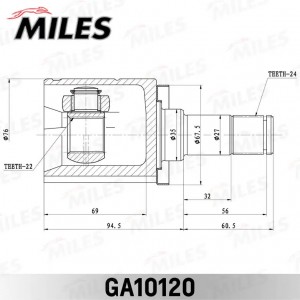 ШРУС внутренний LADA X-RAY 15- (КПП VAZ) GA10120 GA10120 MILES