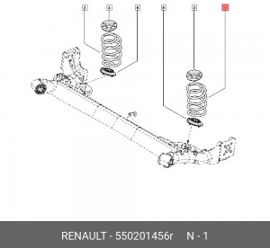 Пружина RENAULT Duster подвески задней OE 550201456R RENAULT