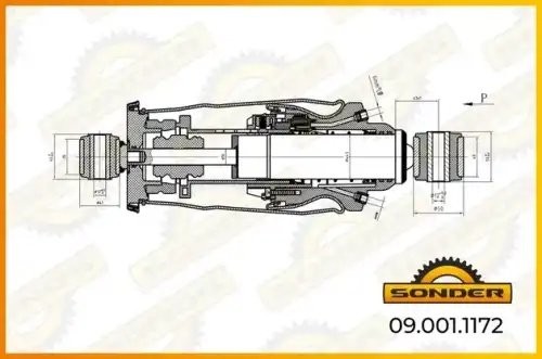 Амортизатор кабины задний левый (пневмо) MAN TGATGSTGX 090011172 SONDER
