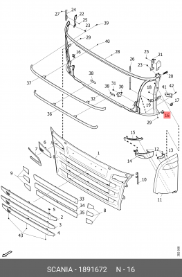 Защитная заглушка 1891672 SCANIA