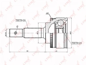 ШРУС наружный к-кт!\ Toyota Avensis (T22) 2.0D 99-03 CO-7504A LYNXAUTO