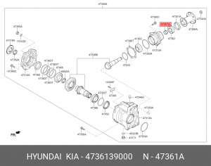 Втулка HYUNDAI Creta (17-),Tucson (15-) РК выходного вала OE 4736139000 HYUNDAI KIA