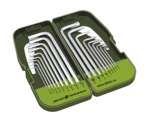 набор ключей! шестигранных, TORX удлиненных, 18 предм.\ 564518 DELO TEHNICI