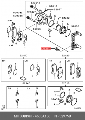 БОЛТ ЗАДНЕГО ТОРМОЗА 4605A156 4605A156 MITSUBISHI