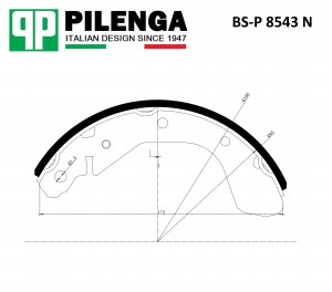 Колодки тормозные барабанные (Аналог BS-P 8835) GM NEXIA, LANOS BS-P8543N BSP8543N PILENGA