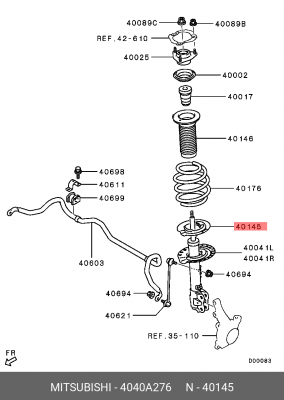 Накладка пружины передней подвески 4040A276 4040A276 MITSUBISHI