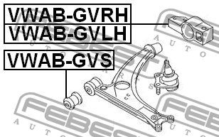 Сайлентблок рычага передний SKODA OCTAVIA (1Z/5E) VWAB-GVS VWAB-GVS FEBEST