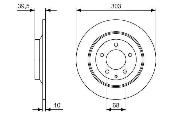 Диск тормозной задний MAZDA CX-5 2011- 0986479V04 0986479V04 BOSCH
