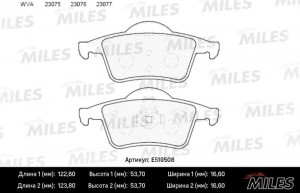Колодки тормозные задние (Смесь CERAMIC серия PRO) VOLVO S60 00-/S80 98-06/V70 9 E510508 MILES