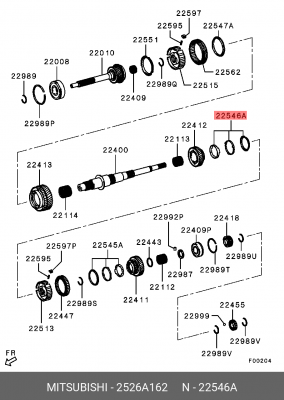 КОЛЬЦА СИНХРОНИЗАТОРА В СБОРЕ 2526A162 2526A162 MITSUBISHI