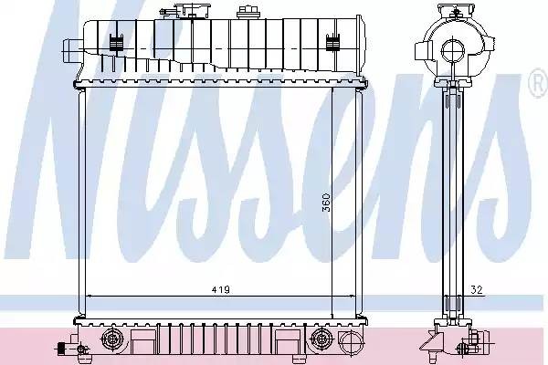 радиатор системы охлаждения! без AC\ MB W202/W210 1.8-2.3 93-00 62708A NISSENS