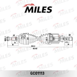 Привод в сборе левый RENAULT LOGAN/CLIO 1.4-1.6 06- (GKN 304733) GC01113 GC01113 MILES
