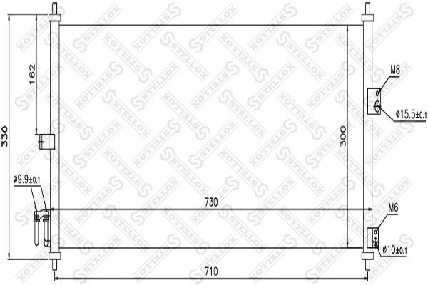 DN5270=NS94616 [92100BM407] !радиатор конд.\ Nissan Almera all 00>/Primera all 0 10-45170-SX STELLOX