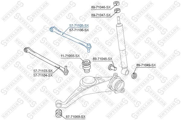 рычаг задней подвески верхний левый!\ Mazda Tribute all 01> 57-71105-SX STELLOX
