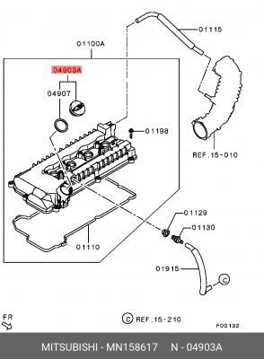 Крышка горловины масляной MITSUBISHI Colt (02-),Lancer (07-) OE MN158617 MITSUBISHI