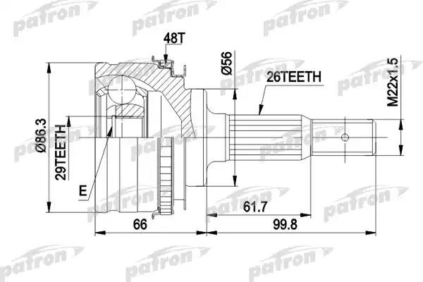 ШРУС наружн компл. PCV9012 PCV9012 PATRON