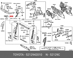 5212942010 КРОНШТЕЙН КУЗОВНОЙ 52129-42010 TOYOTA