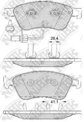 Колодки тормозные VW Phaeton (02-) (2.7/6.0) AUDI A6,A8 передние (4шт.) NIBK PN0351W NIBK