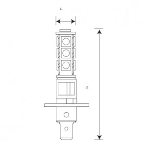 Лампа светодиодная головного света H1 P14,5s 12V 55W White блистер 1шт 12H1-W\14SMD\BL MAYAK