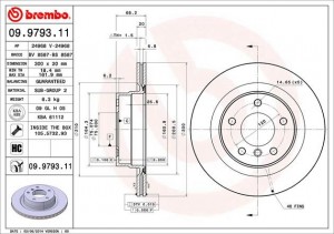 Диск тормозной 09.9793.11 09.9793.11 BREMBO