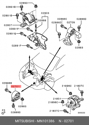 ОПОРА ДВИГАТЕЛЯ MN101386 MN101386 MITSUBISHI