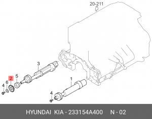 Шестерня HYUNDAI Porter вала балансировочного OE 233154A400 HYUNDAI KIA