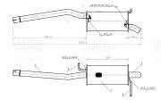 Глушитель VW Caddy (04-) 1.6i осн. (алюм. сталь) (EMM 0520) EMM0520 TRIALLI