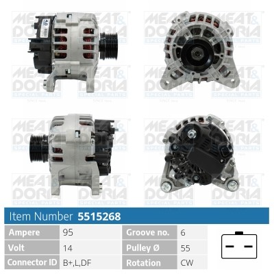 Генератор ЛАДА Largus (10-) RENAULT Logan (10-) MEAT&DORIA 5515268 MEAT DORIA