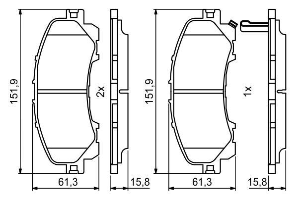 Колодки тормозные INFINITI Q50 (13-) передние (4шт.) BOSCH 0986494821 BOSCH