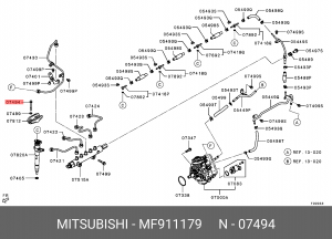 Болт топливной форсунки  MF911179 MF911179 MITSUBISHI