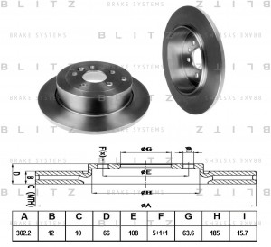 Диск тормозной задний LAND ROVER Freelander 06- BS0290 BS0290 BLITZ