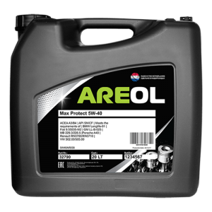 AREOL Max Protect 5W40 (20L) масло моторное! синтACEA A3/B4, API SN/CF, VW 502.0 5W40AR038 AREOL