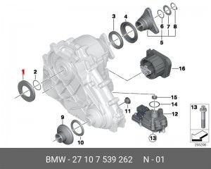 Сальник !49.6x90x8 \BMW 1' F20, LCI, F21, 2' F22, F23, 3' E90, E91, E92, F30, F3 27 10 7 539 262 BMW