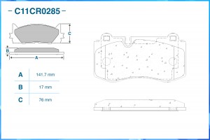 Тормозные колодки передние, Low Metallic C11CR0285 C11CR0285 CWORKS