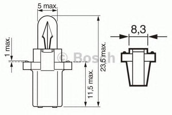 Лампа 24V 1.2W BAX8.3d Trucklight BOSCH 1987302515 BOSCH