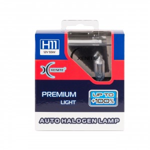 Лампа 12V H11 55W PGJ19-2 +100% 3600К бокс (2шт.) Premium XENITE 1007118 XENITE
