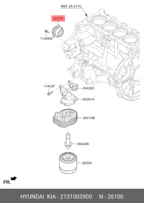 Насос масляный HYUNDAI Accent (18-) ОЕ 2131003900 HYUNDAI KIA