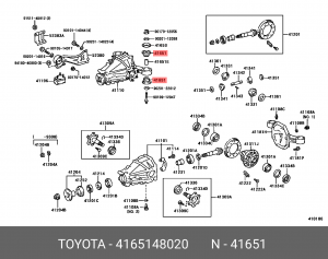 МУФТА КАРДАН. ВАЛА 41651-48020 41651-48020 TOYOTA