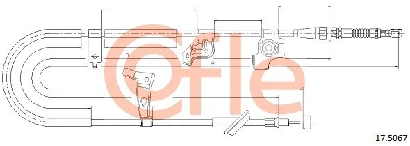 трос ручника задний левый! L1638/1458\ Fiat Sedici, Suzuki SX4 06 92175067 COFLE