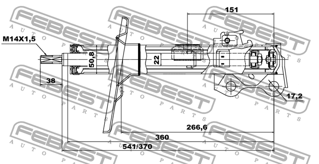 амортизатор передний левый! газовый\ Toyota RAV4 2.0-2.4/2.2D 05-12 01660967FL FEBEST