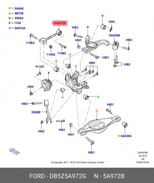 Стойка стабилизатора FORD заднего OE DB5Z 5A972-G FORD