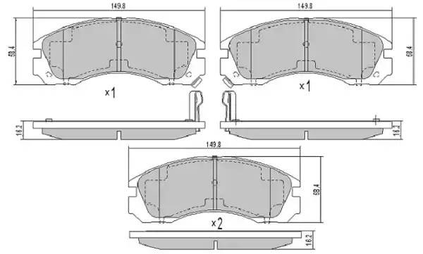 колодки дисковые передние!\ Mitsubishi Space Wagon 2.4GDi 98>/Gear 2.0-2.5TD 95> FBP0923 FREMAX