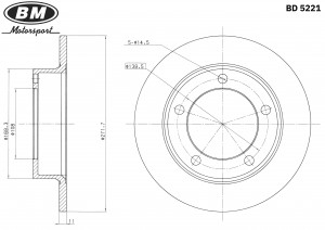 Диск тормозной (1шт.)  BD5221 BD5221 BM MOTORSPORT