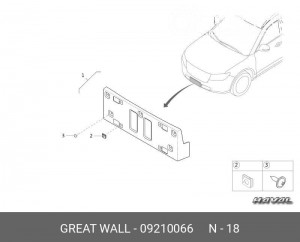 Саморез HAVAL F7,F7x крепления бампера переднего OE 09210066 GREAT WALL