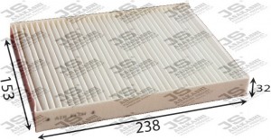 Фильтр салонный  RENAULT MEGANE 1,5 2009 -   NISSAN JUKE 1,2 2014 -  AC0182 AC0182 JS ASAKASHI