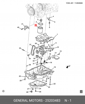 ФИЛЬТР МАСЛЯННЫЙ 25203483 25203483 GENERAL MOTORS
