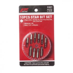 Набор бит 1/4" TORX Т7-Т40 10 предметов в боксе JTC JTC-5361 JTC TOOLS