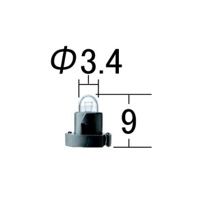 Лампа 12V T3.4 0.8W пластиковый цоколь (1шт.) KOITO 1592 KOITO